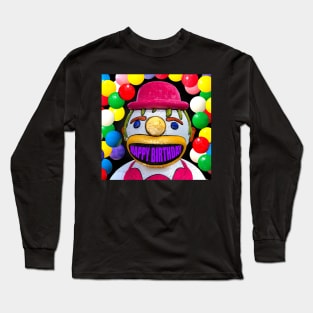 Happy birthday clown and balloons Long Sleeve T-Shirt